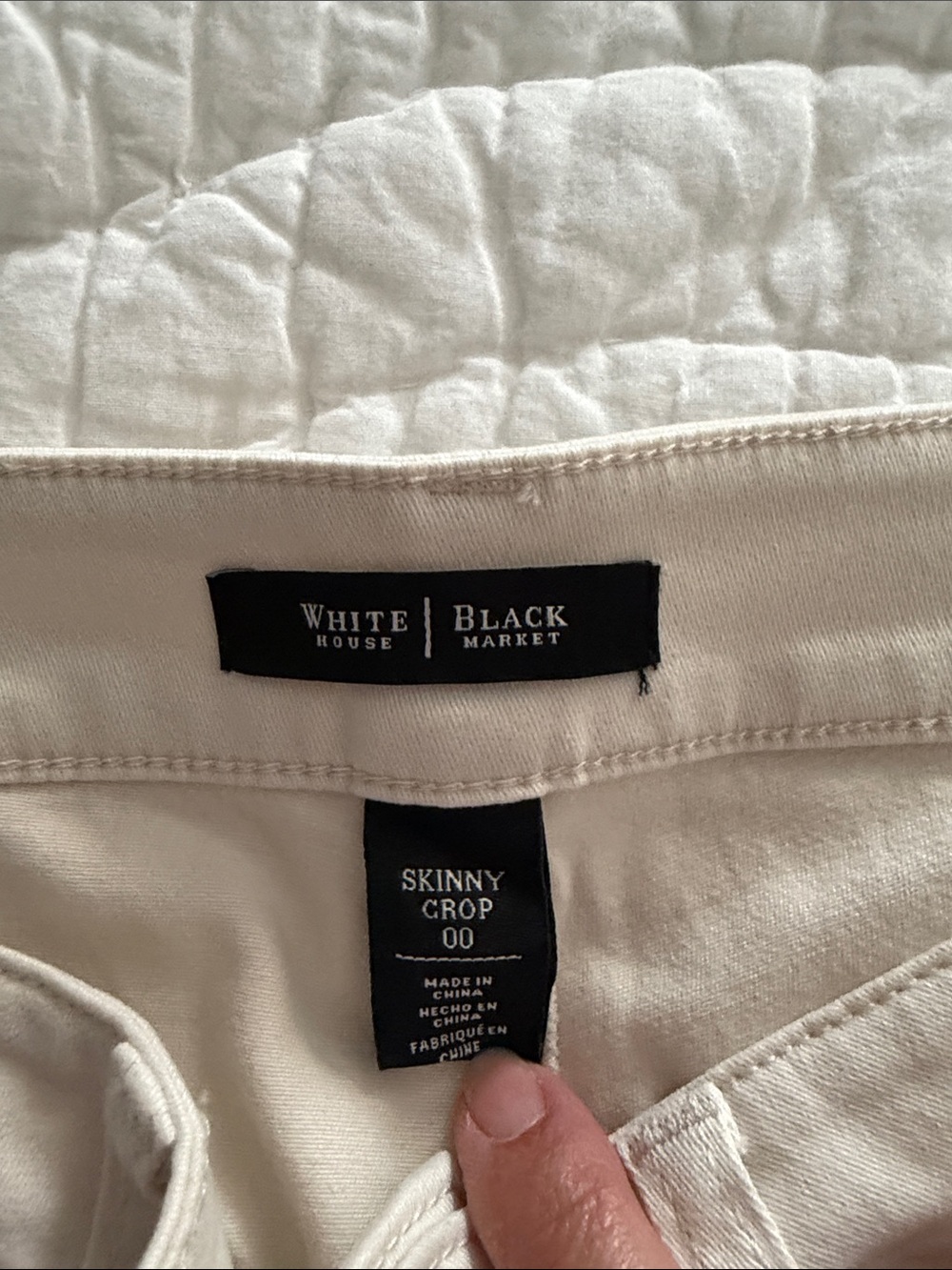 White House Black Market Off-White Zip Pocket Ankle Pants - Picture 6 of 9